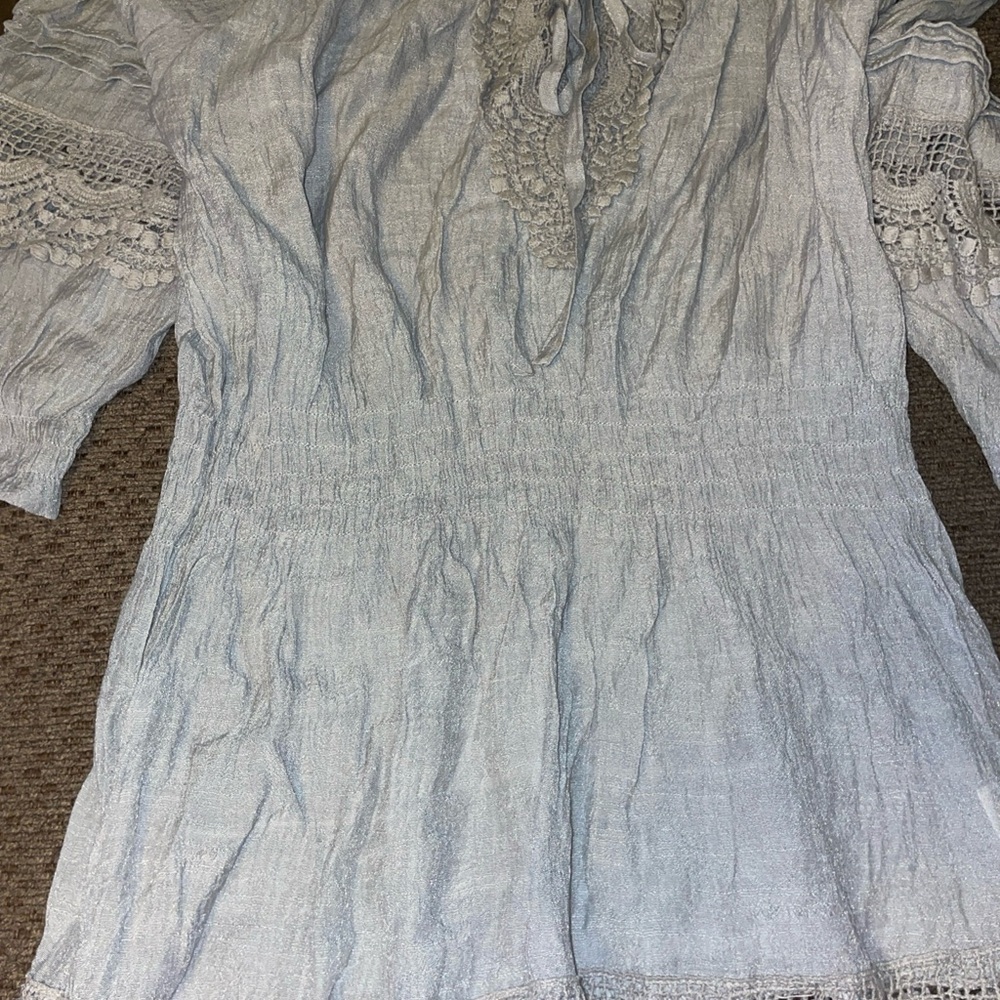Soft Surroundings Sky Blue Textured Top